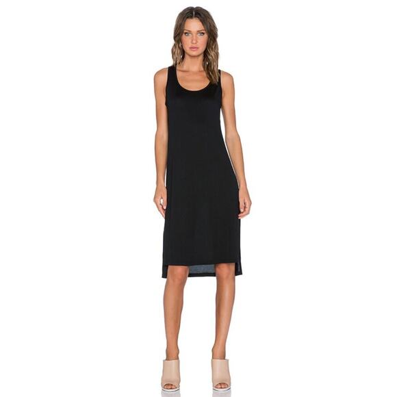 Splendid Women’s Black Overlay Racerback Pima Cotton Tank Dress size Small - Picture 1 of 6